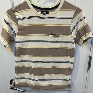 O'Neill Kids Tan and White Striped Tee
